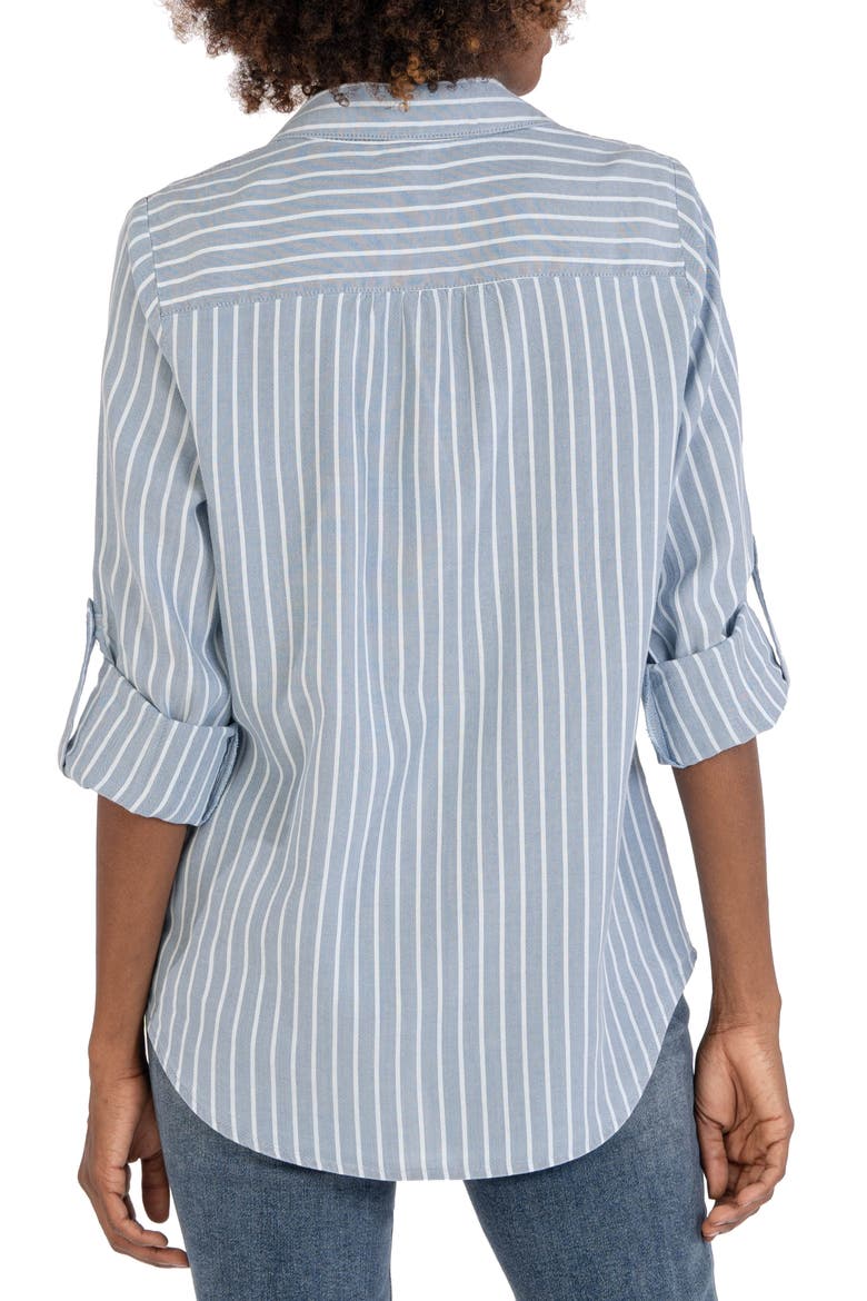Stripe Textured Button-Up Shirt, Alternate, color, LIGHT BLUE/ WHITE