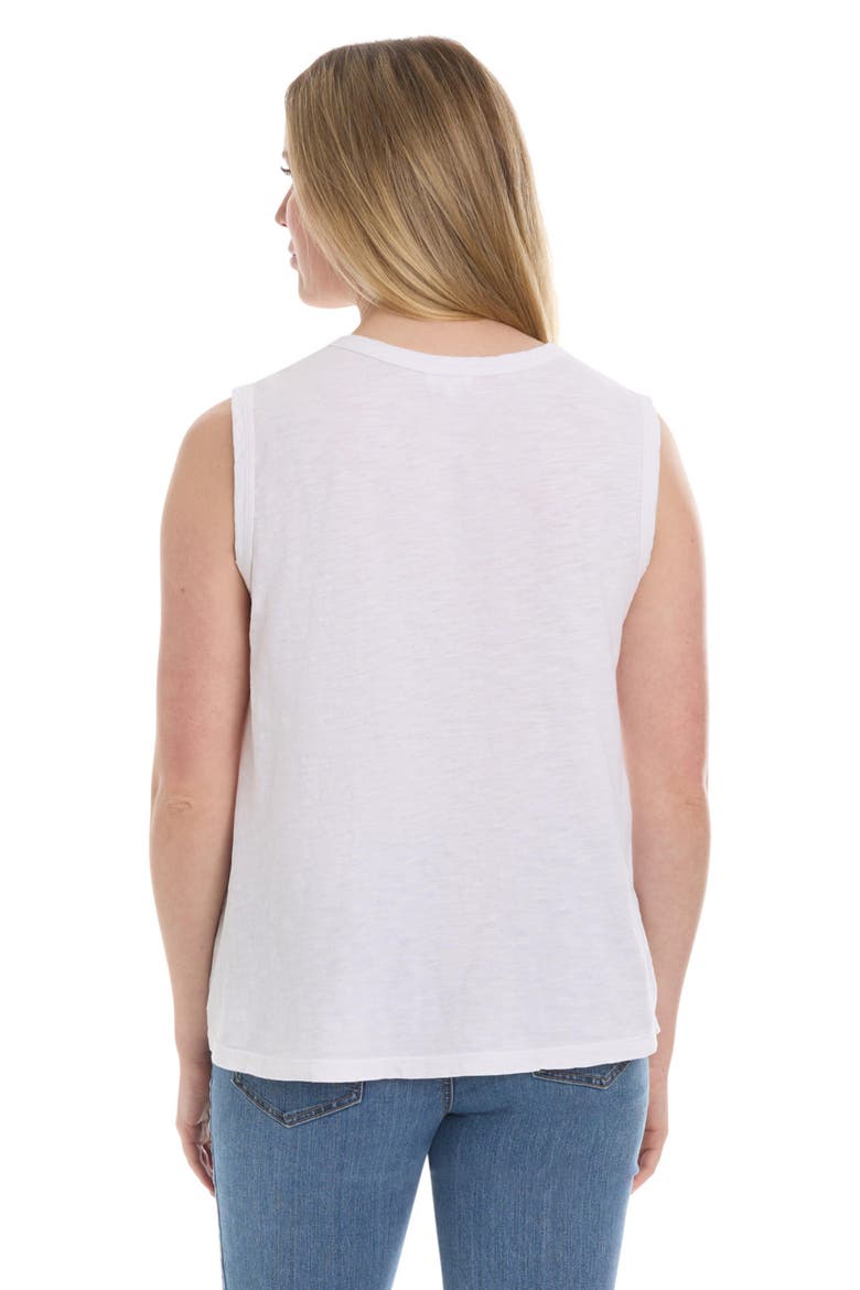Shell with Lace Yoke Top, Alternate, color, White
