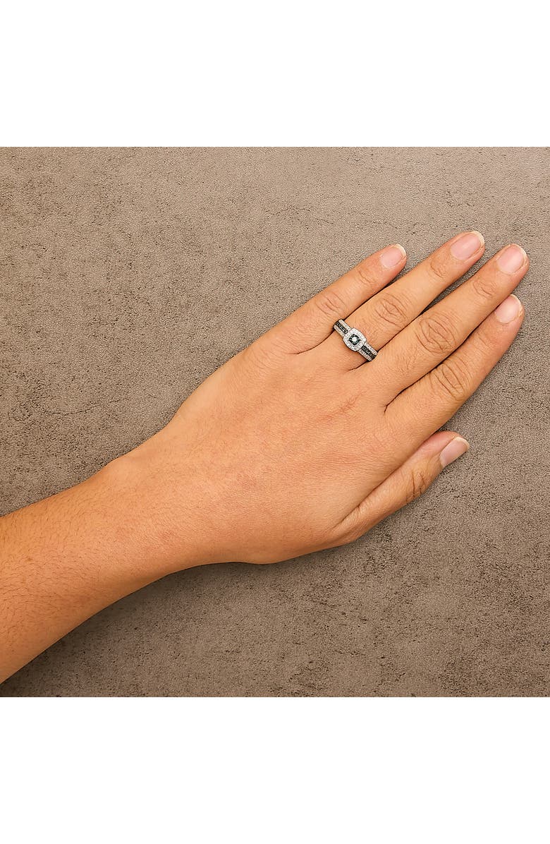 Haus of Brilliance Silver Treated Blue Diamond Engagement Ring, Alternate, color, White