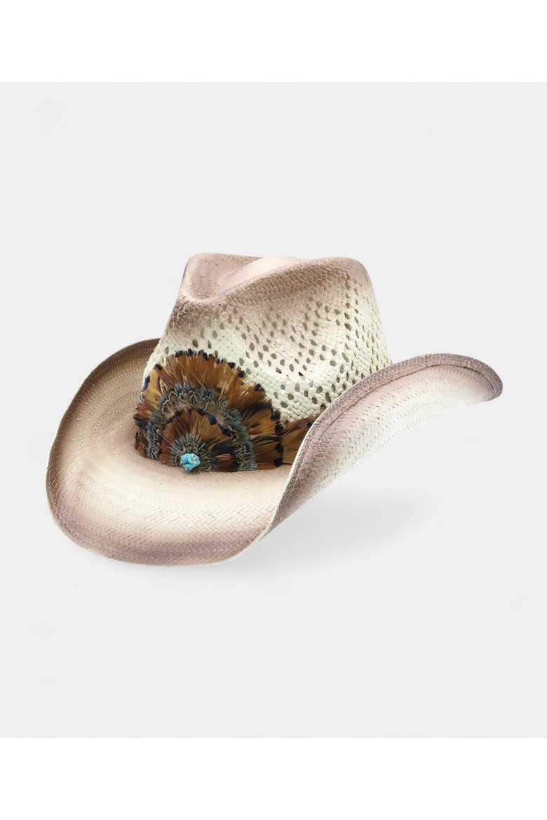 Barred Feathered Straw Drifter, Main, color, TEA STAIN