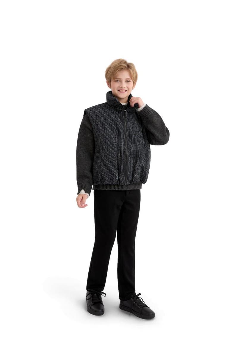 MOUSTACHE Grid-Pattern Quilted Vest, Alternate, color, Black