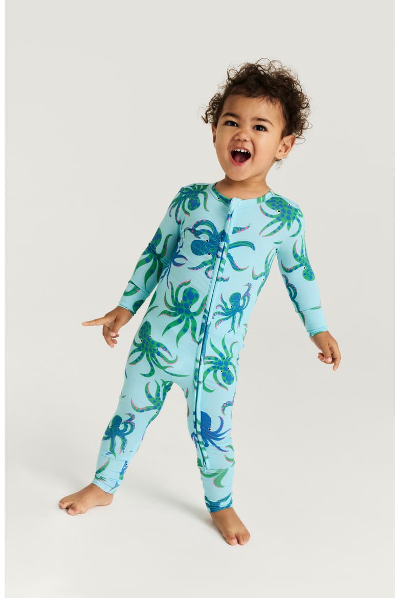 Fitted Convertible One-Piece Pajamas, Alternate, color, BLUE