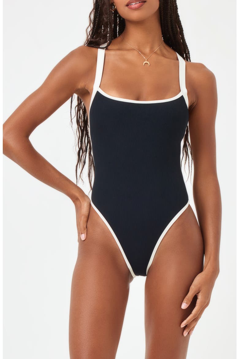 Baewatch Colorblock Trim Ribbed One-Piece Swimsuit video