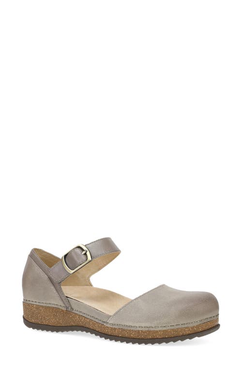 Dansko Mae Ankle Strap Platform Clog In Gray