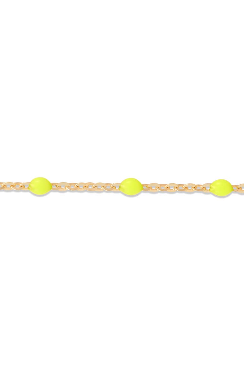 Frankie & Zoe 2.5mm Green Enamel Station Bracelet, Alternate, color, Yellow Gold