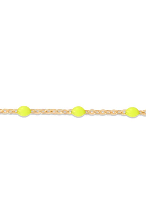 Frankie & Zoe 2.5mm Green Enamel Station Bracelet In Gold