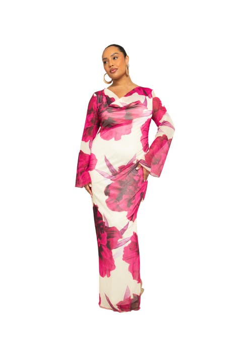 Floral Print Maxi Dress With Slit