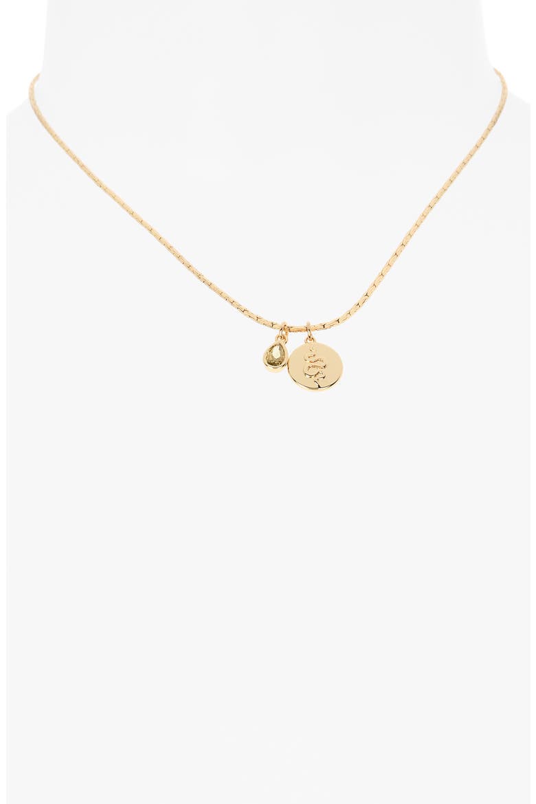 Snake Coin Pendant Necklace, Main, color, PERIDOT