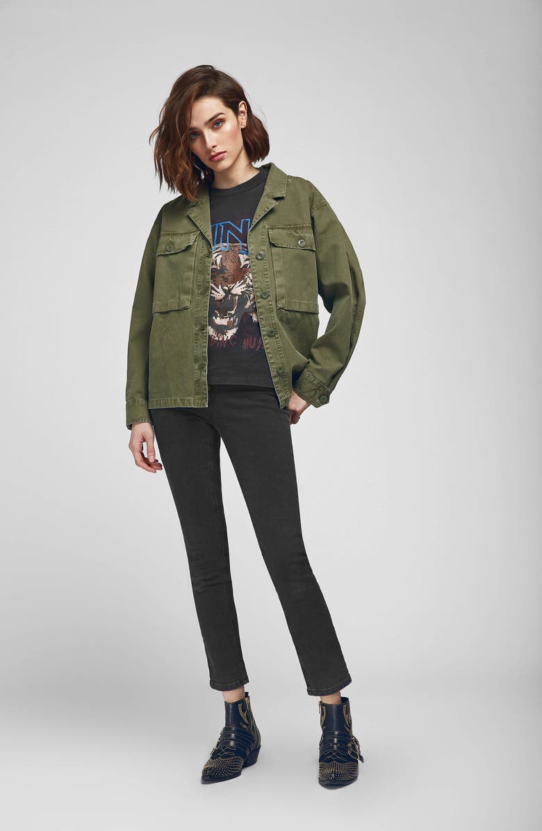 ANINE BING Sawyer Military Shirt Jacket, Alternate, color, 