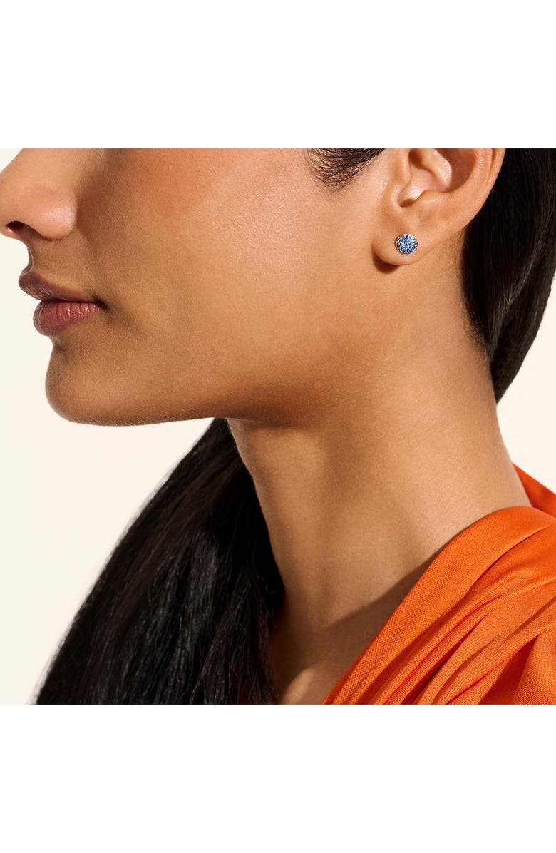 John Hardy JH Essential Pavé Stud Earring, Sterling Silver, Gemstones, 10mm, Alternate, color, Silver/ Blue Sapphire