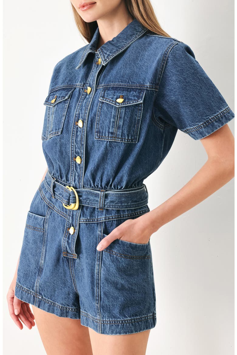 Denim Romper, Alternate, color, DENIM