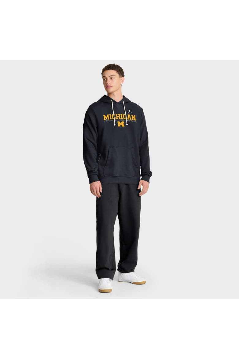 Men's Jordan Brand Navy Michigan Wolverines 2025 Sideline Standard Issue Dri-FIT Hoodie, Alternate, color, Navy