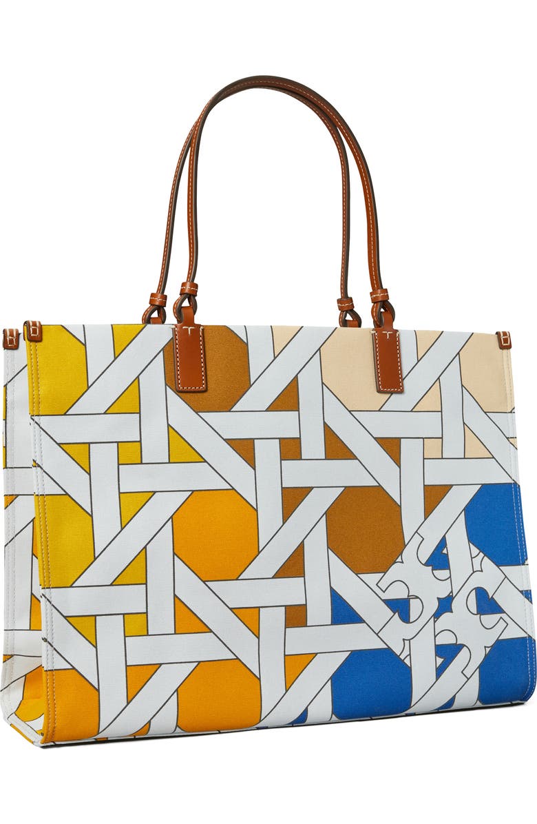 Tory Burch Ella Cotton Canvas Basketweave Tote, Alternate, color,