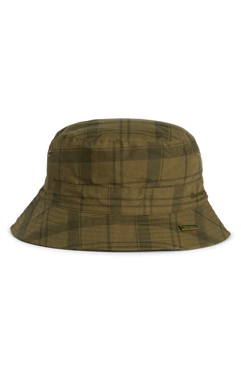 Transport Tartan Showerproof Waxed Cotton Bucket Hat