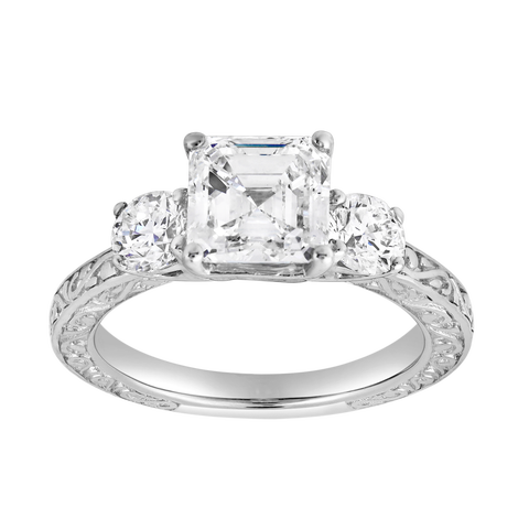 Nyraelle 14K Gold 2.70 Ct Asscher Lab Grown Diamond Engagement Ring