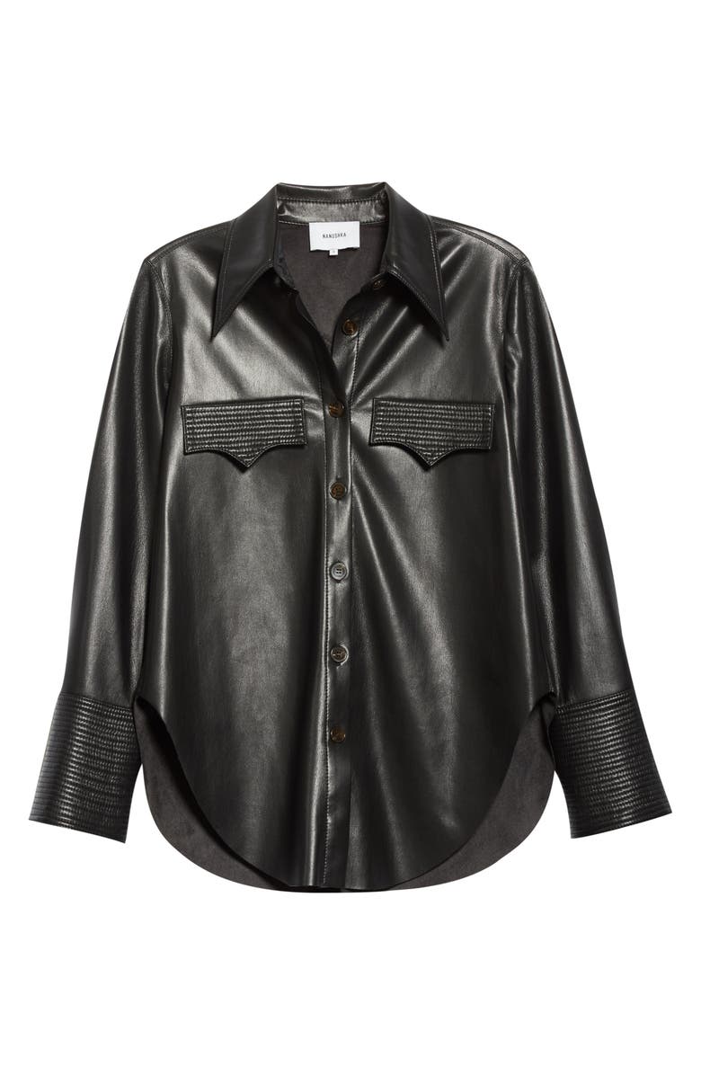 Nanushka Elpi Vegan Leather Shirt, Alternate, color, 
