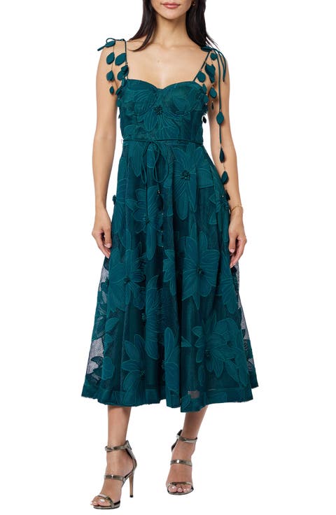 Emilia Bustier Lace Midi Cocktail Dress