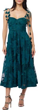 CIEBON Emilia Bustier Lace Midi Cocktail Dress