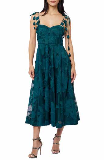 CIEBON Emilia Bustier Lace Midi Cocktail Dress