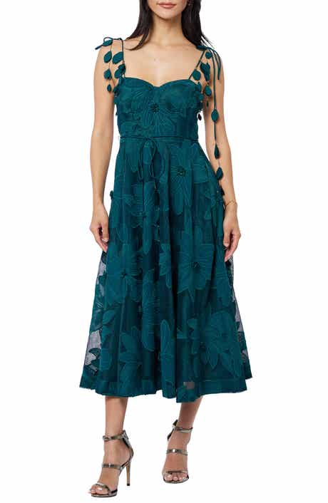 CIEBON Emilia Bustier Lace Midi Cocktail Dress