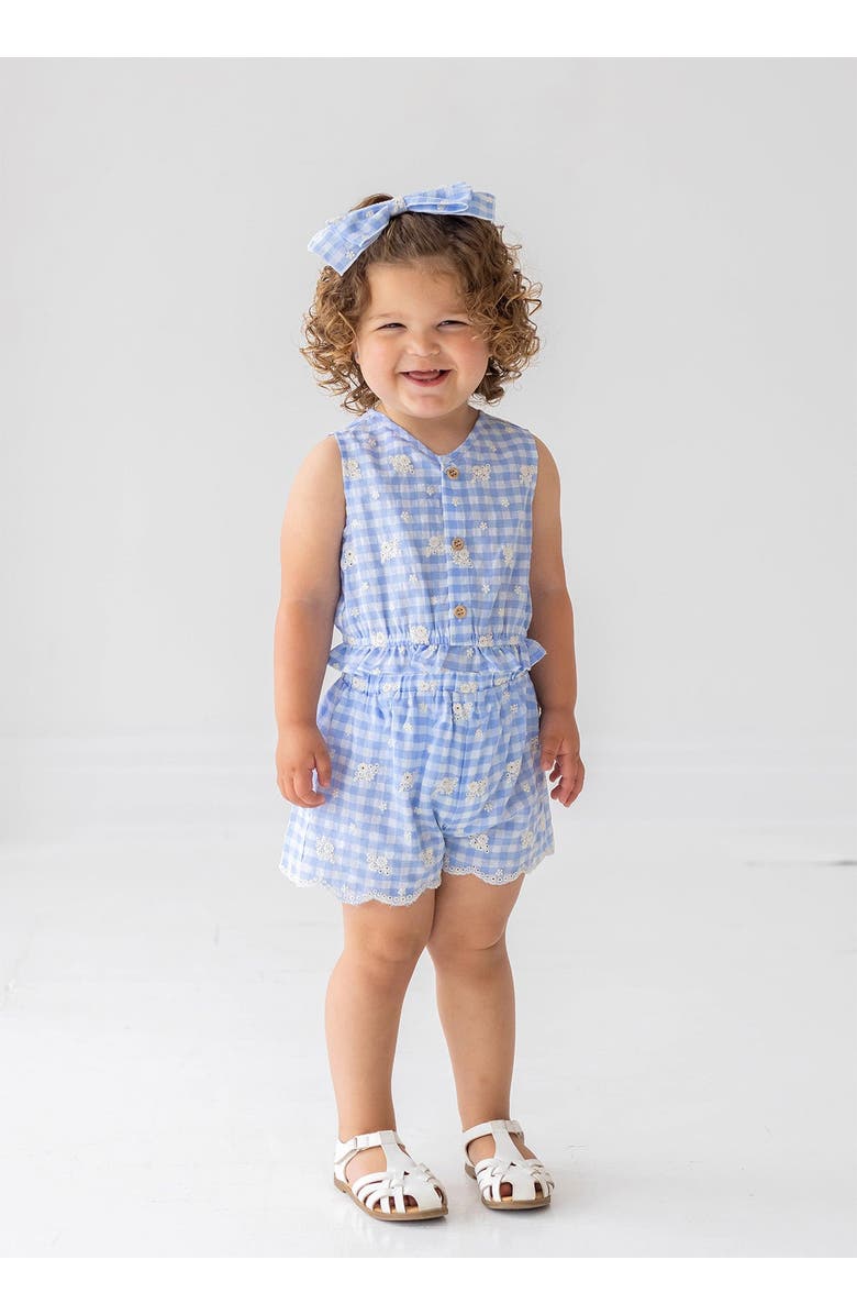 Mabel + Honey Barnyard Babe Blue Two Piece Short Set, Alternate, color, Blue