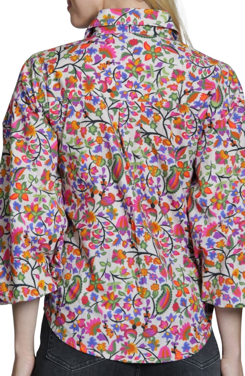 APNY Printed Cotton Button-Up Shirt, Alternate, color, Pink Olive Multi