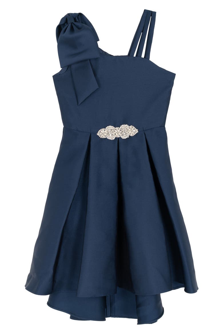 Kids' Mikao Bow Party Dress, Main, color, NAVY