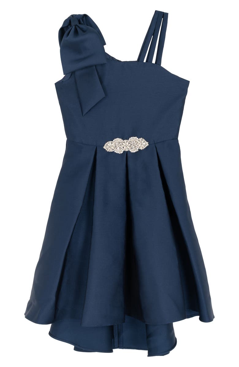 Rare Editions Kids' Mikao Bow Party Dress, Main, color, Navy