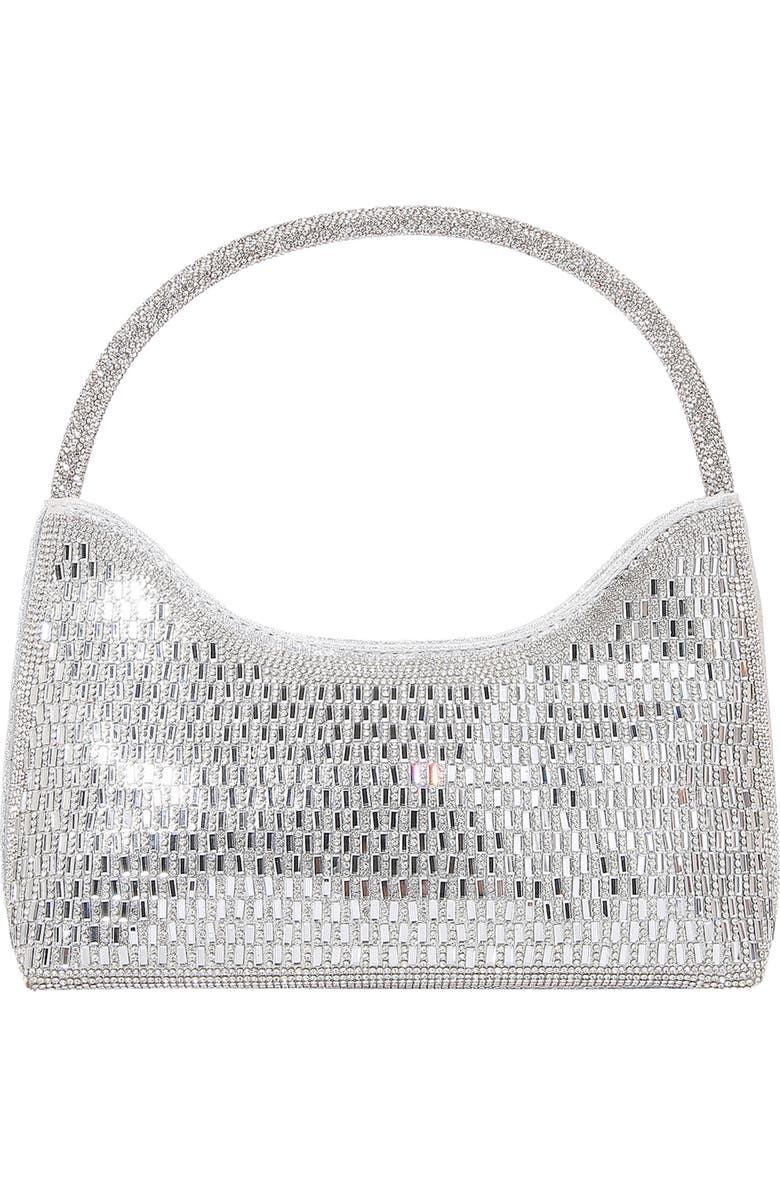 BERNESS Rhinestone Beaded Shoulder Bag, Alternate, color, Silver