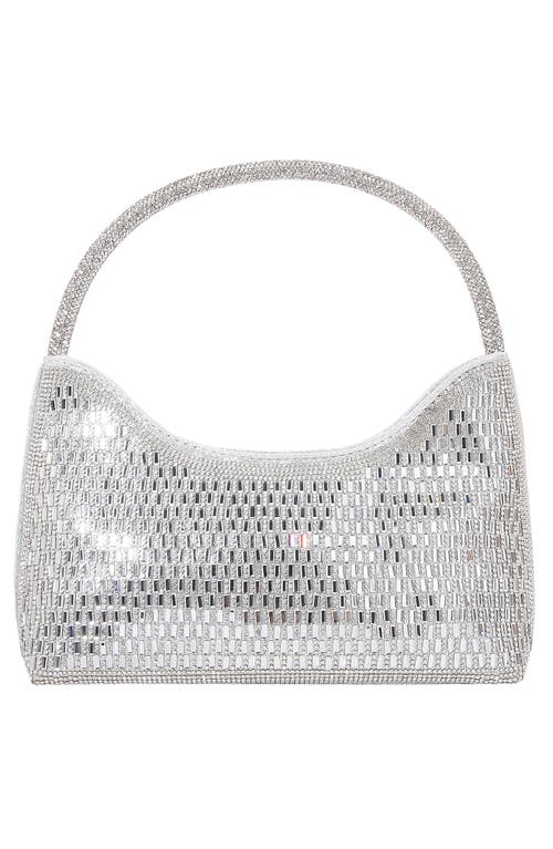 Berness Rhinestone Beaded Shoulder Bag In Silver