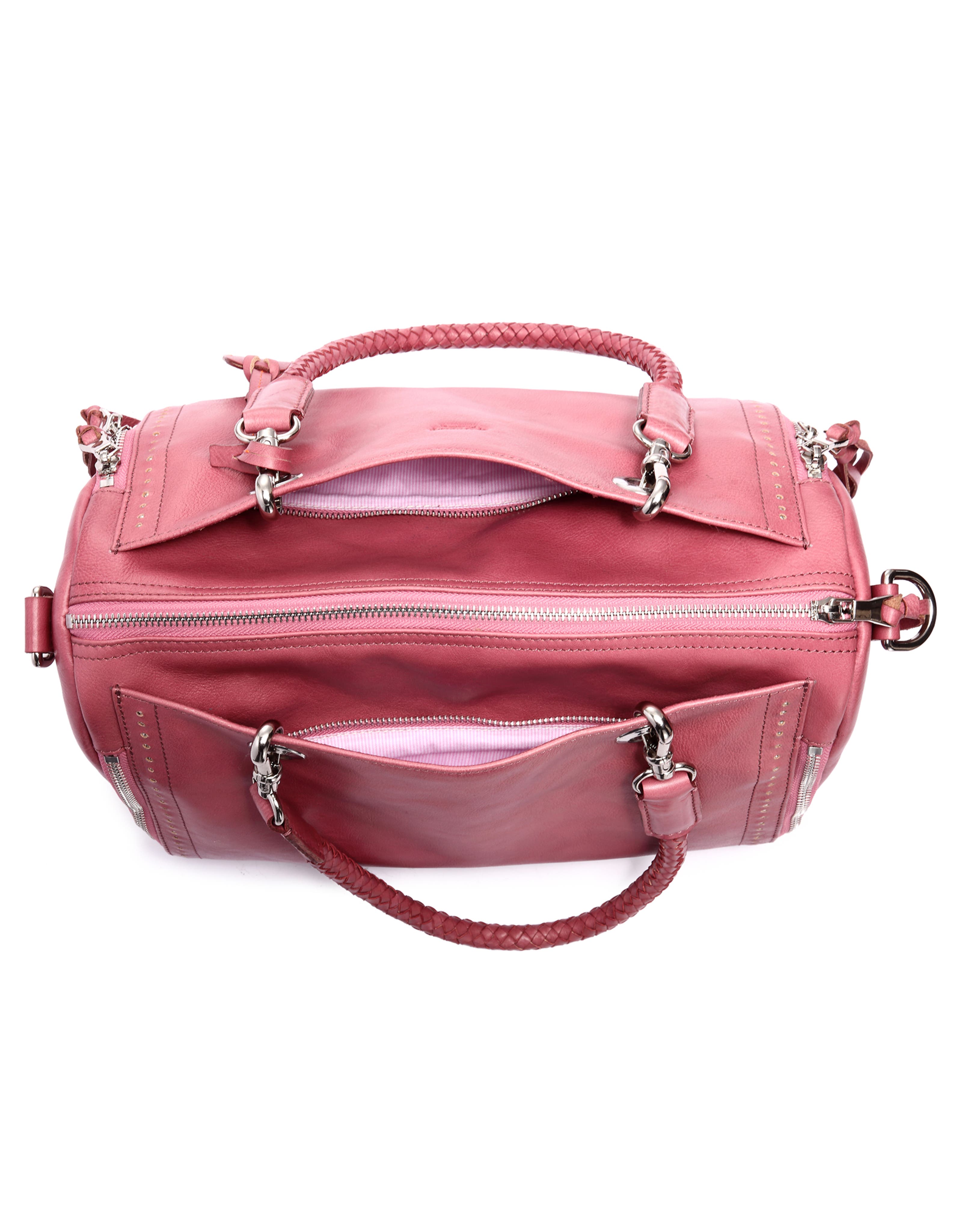 Lily Genuine Leather Classic Heritage Satchel, Alternate, color, Orchid