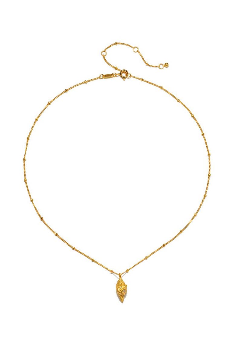Satya Jewelry Resilient Spirit Opal Conch Shell Necklace, Alternate, color, Gold