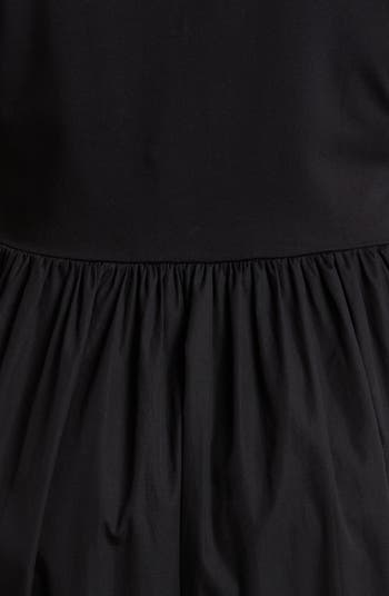 Shirred Neck Puff Sleeve Midi Dress