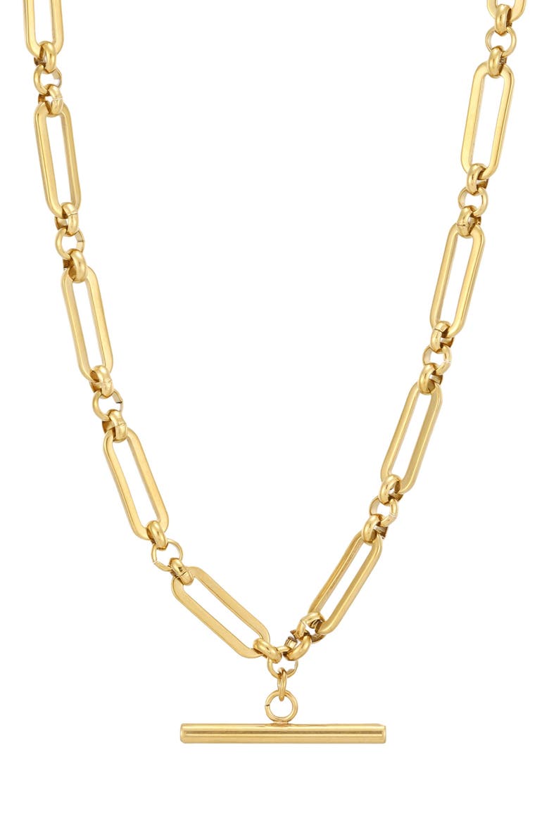Bar Pendant Paperclip Link Necklace, Main, color, GOLD