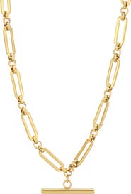 Adornia Bar Pendant Paperclip Link Necklace