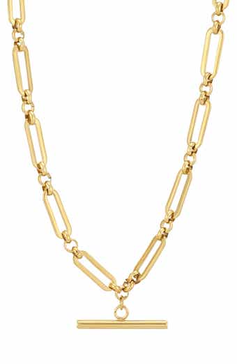 Bar Pendant Paperclip Link Necklace