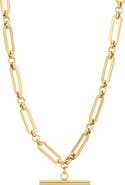 Adornia Bar Pendant Paperclip Link Necklace