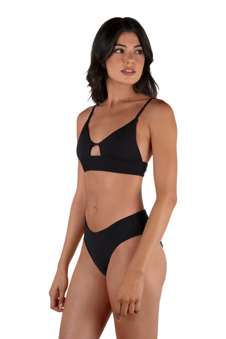 Cutout Bralette Bikini Top, Alternate, color, BLACK