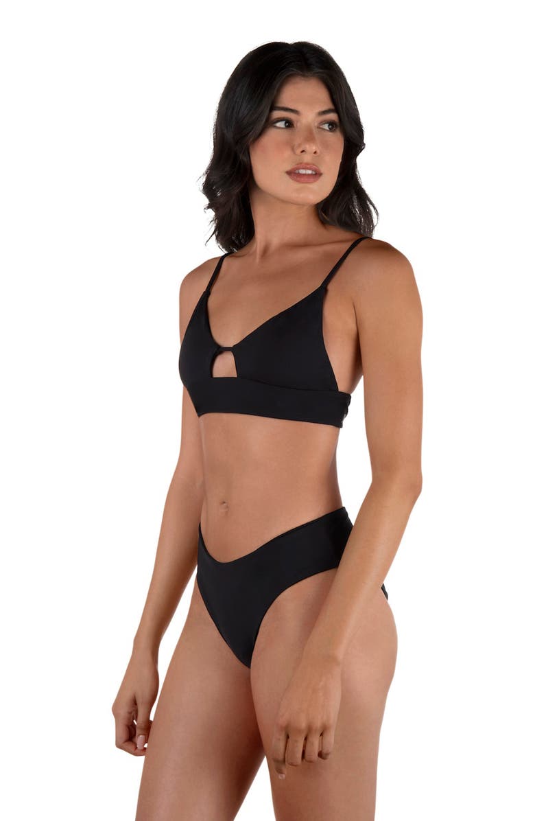 Hurley Cutout Bralette Bikini Top, Alternate, color, Black