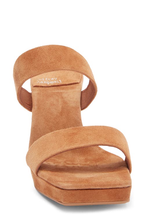 Jeffrey Campbell Danity Platform Slide Sandal In Tan Suede