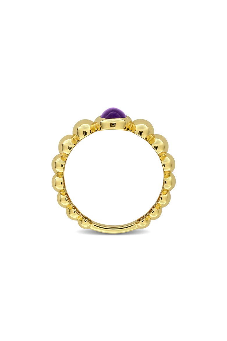 Oval African Amethyst Scalloped Band Ring, Alternate, color, PURPLE