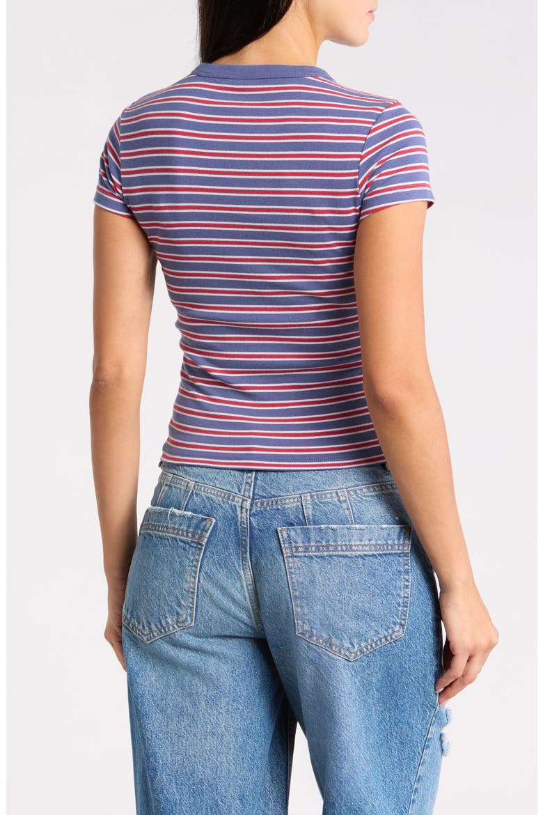 Short Sleeve Baby Tee, Alternate, color, BLUE PINK ALICIA STRIPE