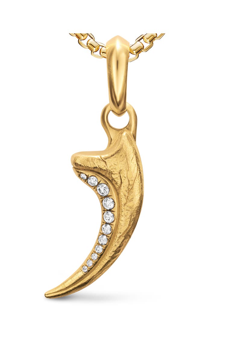David Yurman Men's Raptor Claw Amulet in 18K Yellow Gold with Diamonds, 27.3mm, Alternate, color, Gold