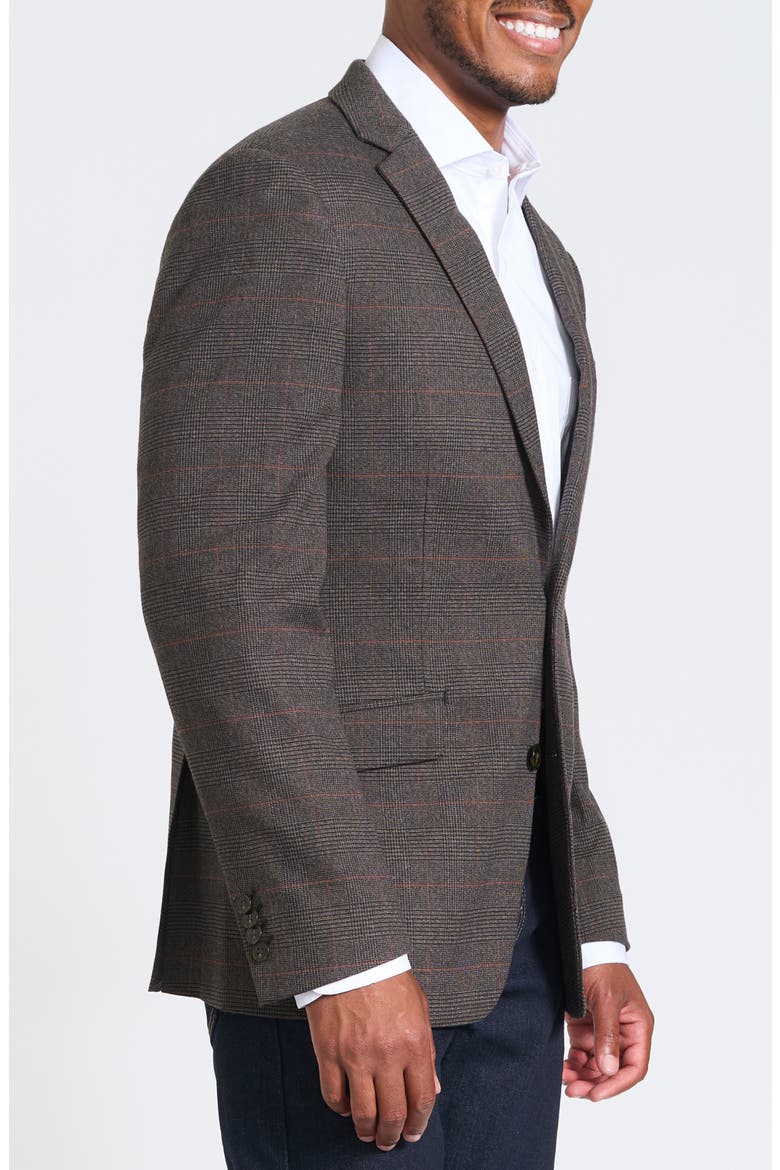 Brown Plaid Blazer, Alternate, color, BROWN