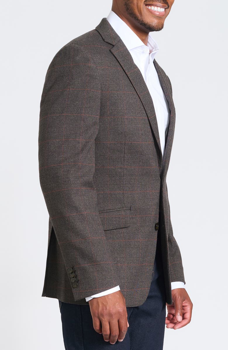 SAVILE ROW CO Brown Plaid Blazer, Alternate, color, Brown