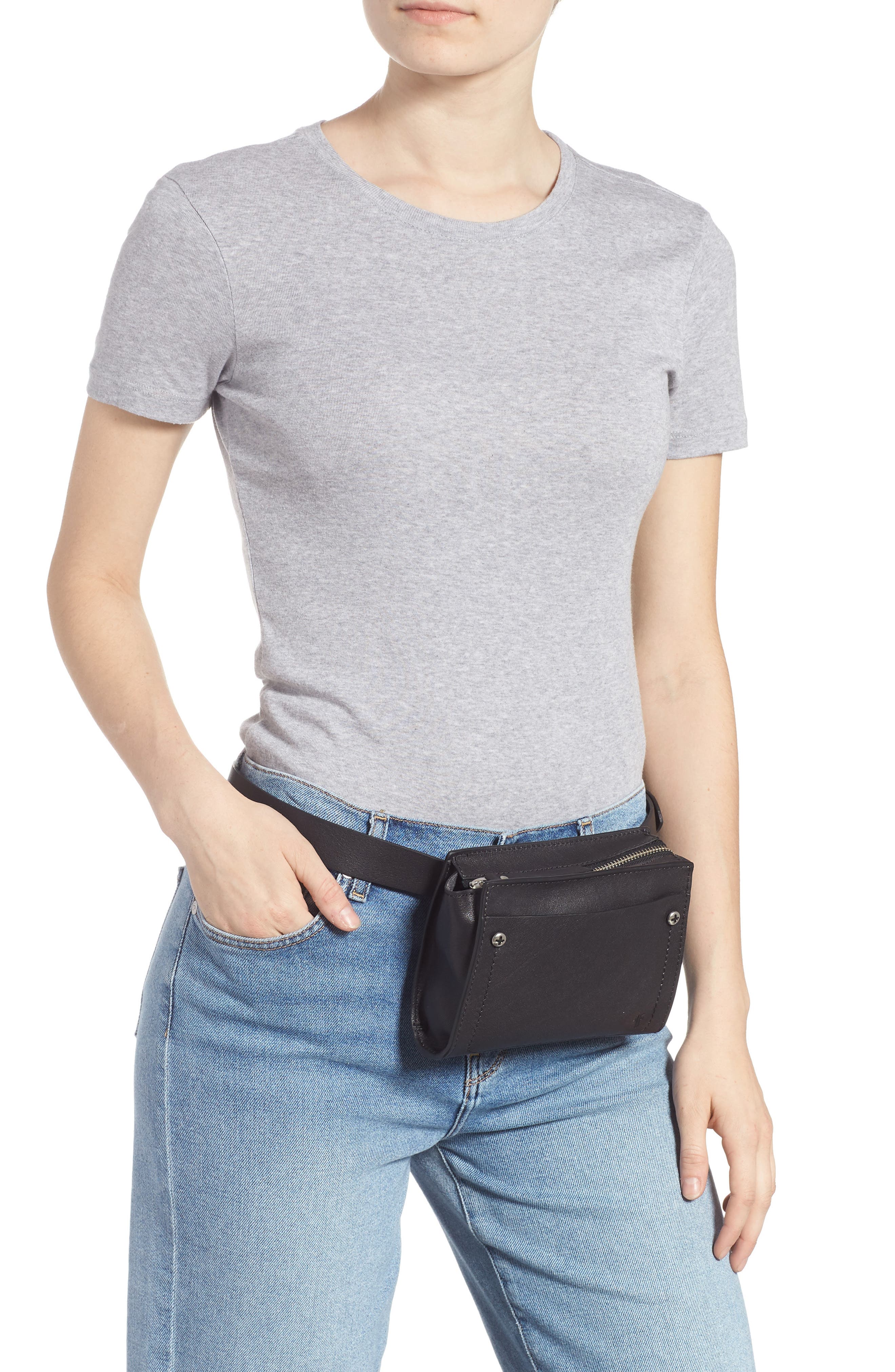Frye Leather Belt Bag, Alternate, color, 
