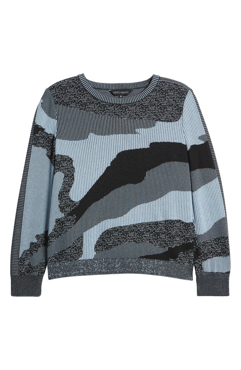 Ming Wang Landscape Pattern Tunic Sweater, Alternate, color, 