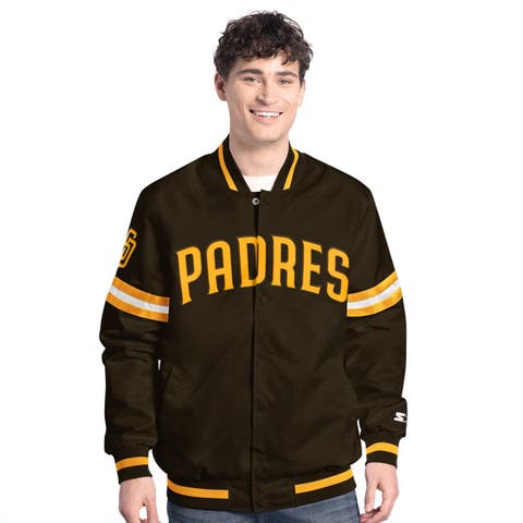 Men's Starter  Brown San Diego Padres Scout Full-Snap Varsity Jacket