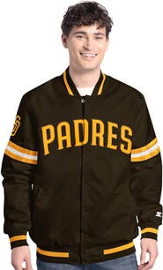 STARTER Men's Starter  Brown San Diego Padres Scout Full-Snap Varsity Jacket