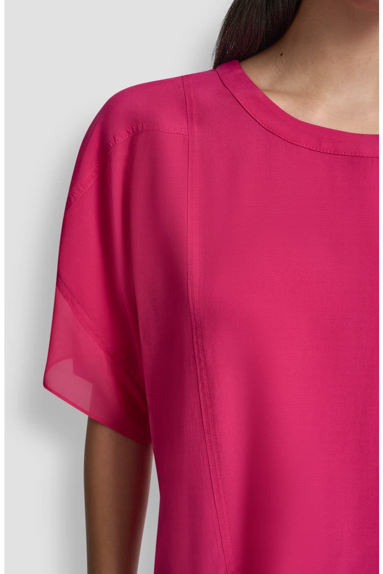 Mixed Media Dolman Sleeve Top, Alternate, color, HOT PINK